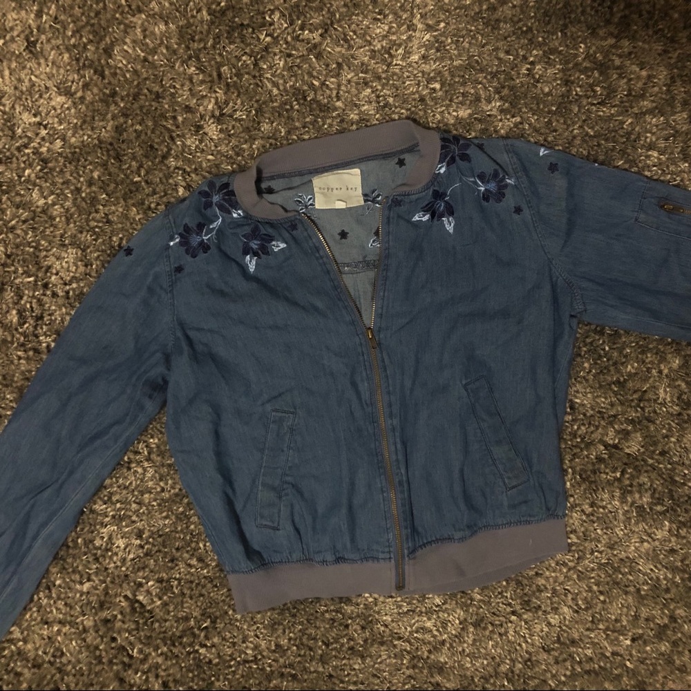 Copper Key floral denim jacket